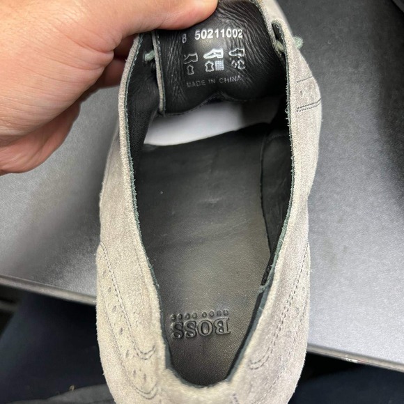 Hugo Boss‎ Dress Shoes Men 8 Gray Suede Derby Lace-Up 50211002 main image 4